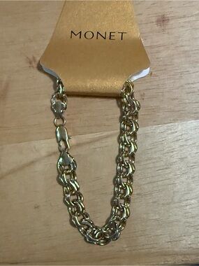 Monet Double-Link Gold Plated Chain Bracelet